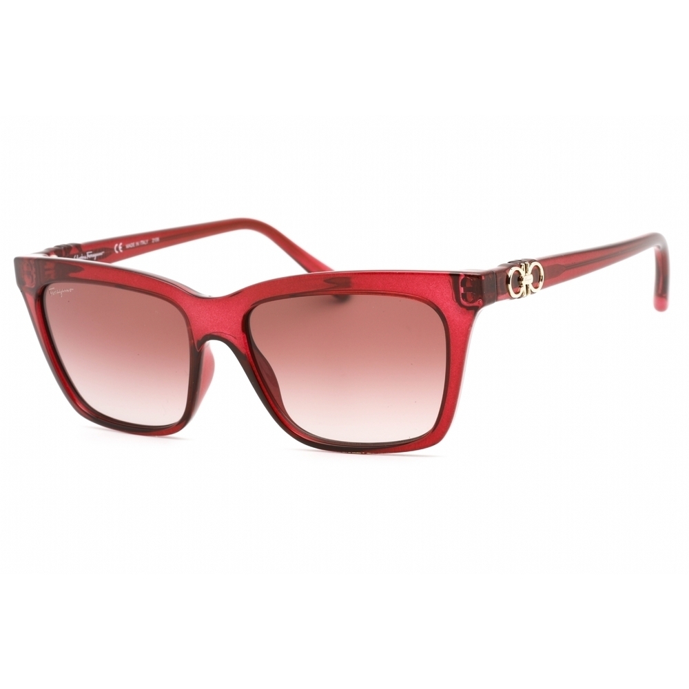 NWT Salvatore Ferragamo SF1027S Crystal Wine Rectangle 55mm Sunglasses